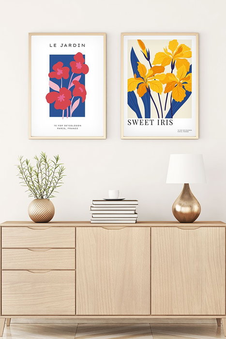 Wallity Set de 2 Pinturas Decorativas en MDF con Marco de 50 x 70 cm